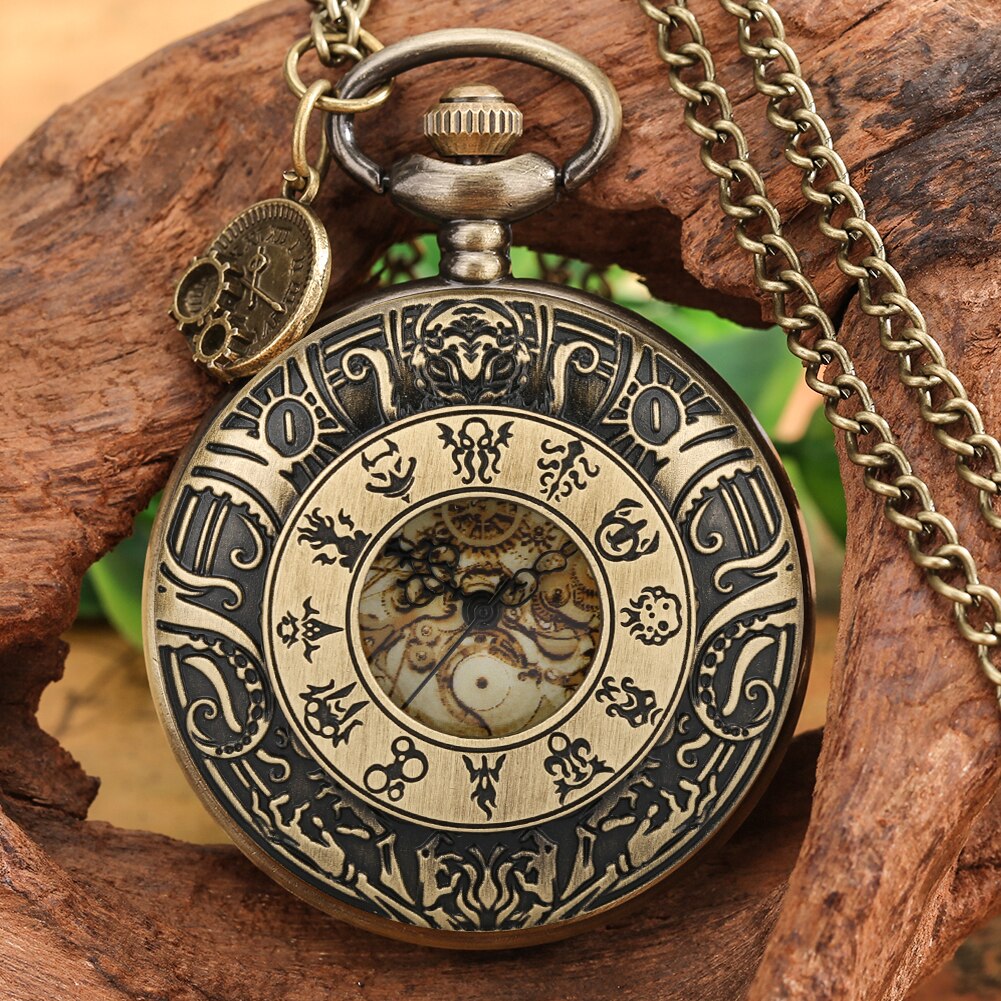 Zakhorloge Vintage Skelet Kompas Met Kompas Hanger Ketting Steampunk Zakhorloge Voor Mannen Vrouwen Luxe: Pocket Watch 03
