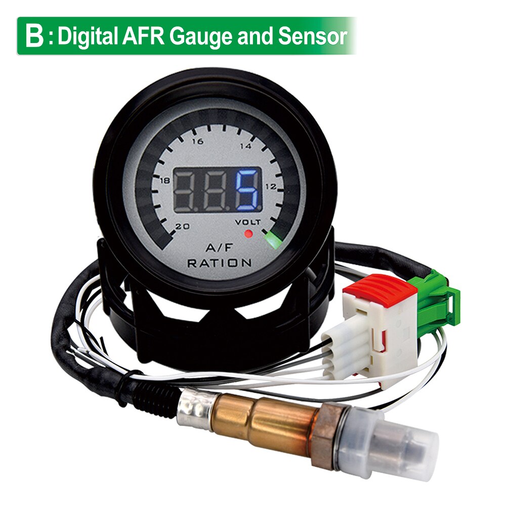 AD Digital 52mm Auto Air Fuel Ratio Gauge + Voltmeter volt Meter Indicator Smoked With Narrowband O2 Oxygen Sensor 0258006028: Orange