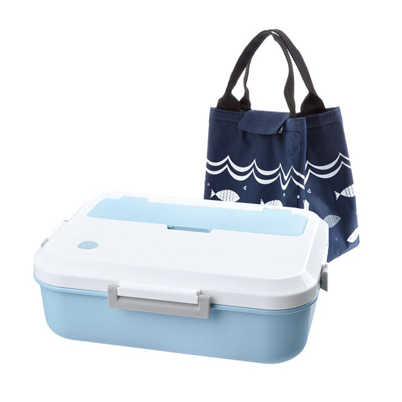 TUUTH Microwave Heating Lunch Box Phone Stand Bento Box Dinner Food Container Box for Kids School Picnic Office Workers: Blue Set
