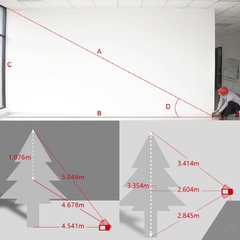 Medidor de distancia de 50M, 60M, 100M, ruleta electrónica, herramienta de medición de área/volumen/ángulo, telémetro infrarrojo