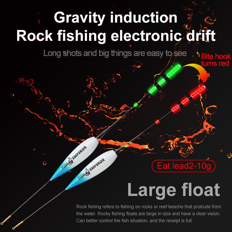 Smart Fishing Float Gravity Sensor Led Electric 2g 5g 7g 10g Great Buoyancy Pose Bobbers Without Battery Glow Stick Summer