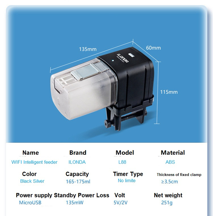 Ilonda Intelligente Wifi App Fish Feeder Auto Orgel Smart Control Aquarium Aquarium Automatische Voeden Apparaat Timing Feed: Default Title