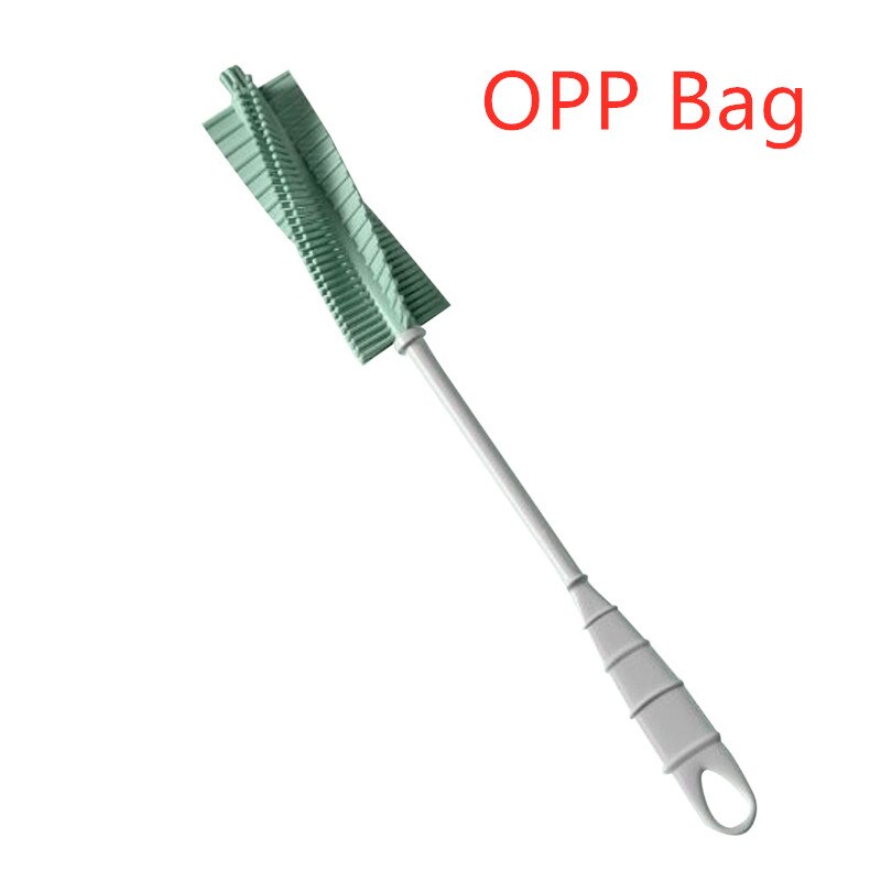 Silicone Glass Baby Bottle Brushes Long Handle Cup Brush Kitchen Clean Tea Glass Wash Cup Silica Brush Household Cleaning Tools: Green OPP bag