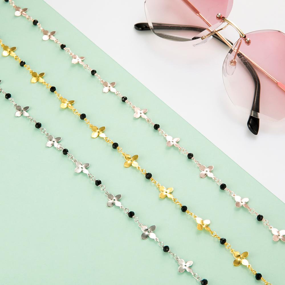 Skyrim Bloem Kralen Lanyards Voor Glazen Rose Goud Kleur Zonnebril Keten Lezen Brillen Strap Touw Eyewear Cord Voor Vrouwen