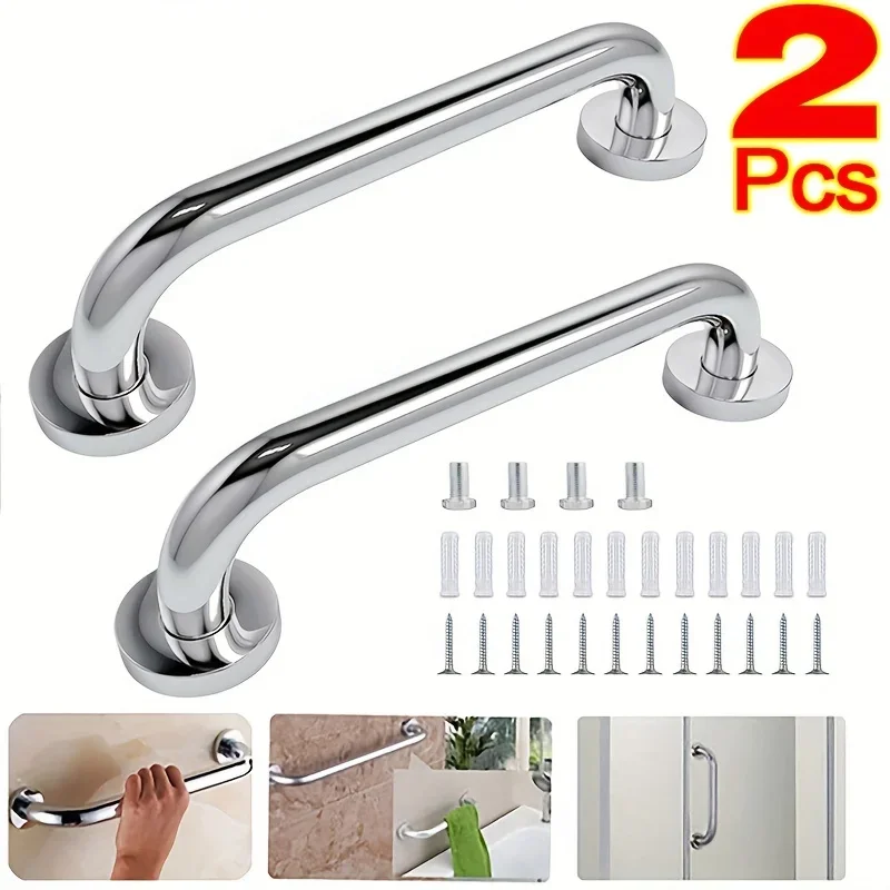 Stainless Steel Handrails, Accessible Bathroom, Bathroom, Safety Bathroom Handrails, Disabled Elderly Bathroom Handrails: WHITE