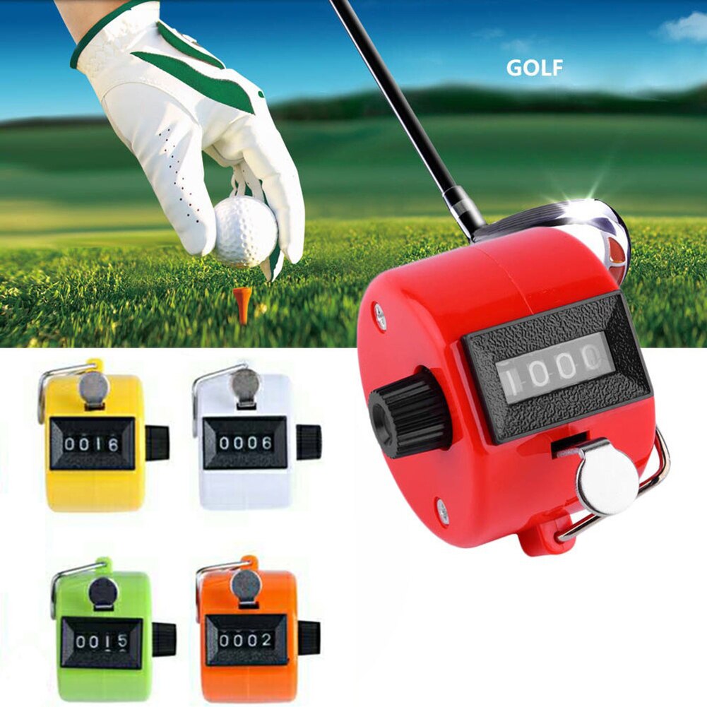 Clicker 4 Digit Number Counters Plastic Shell Hand Finger Display Manual Counting Tally Clicker Timer Soccer Golf Counter