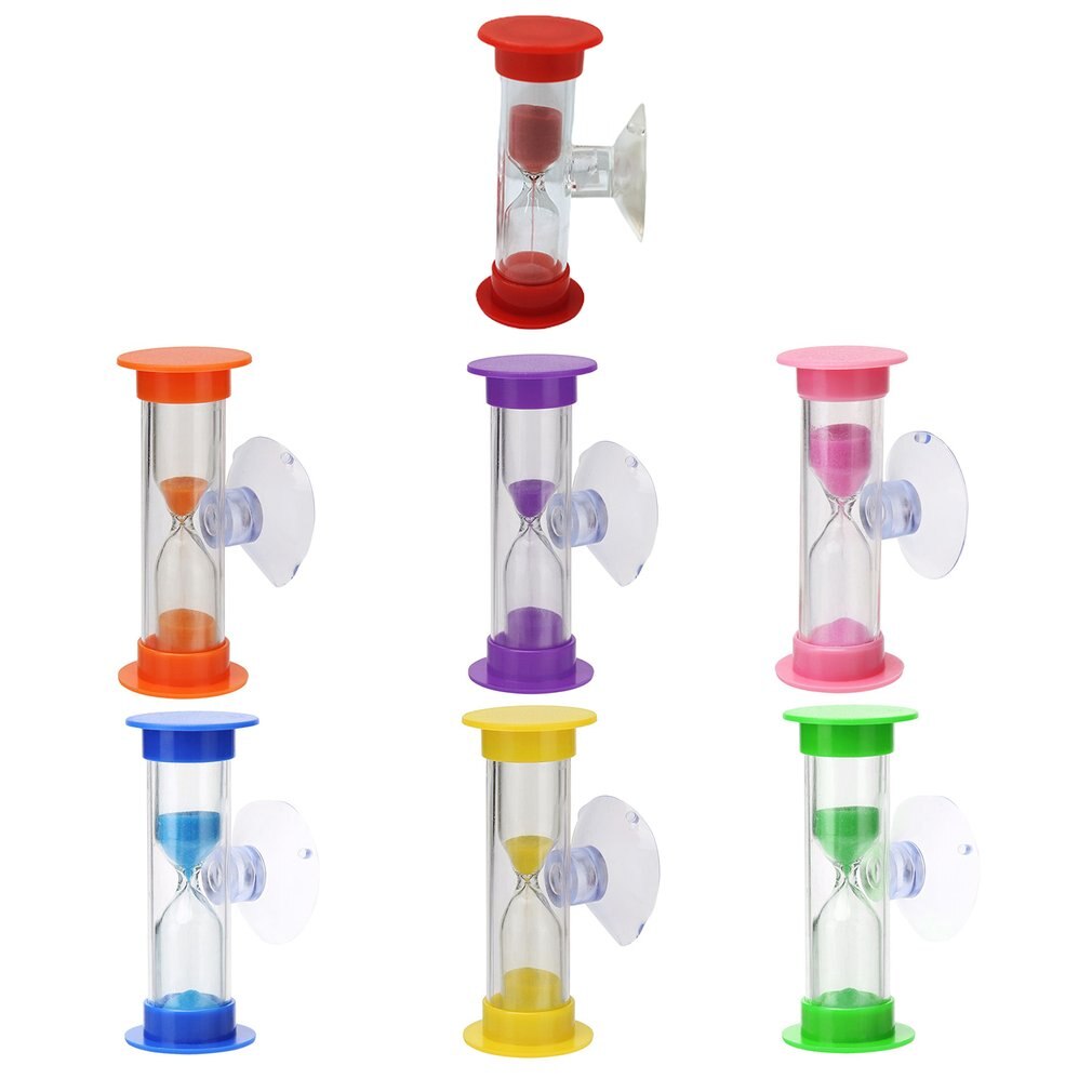 3 Min Mini Hourglass for Shower / Kids Teeth Brushing Timer with Suction Cup Lead-free Time Hourglass Thermometer Clock Watches