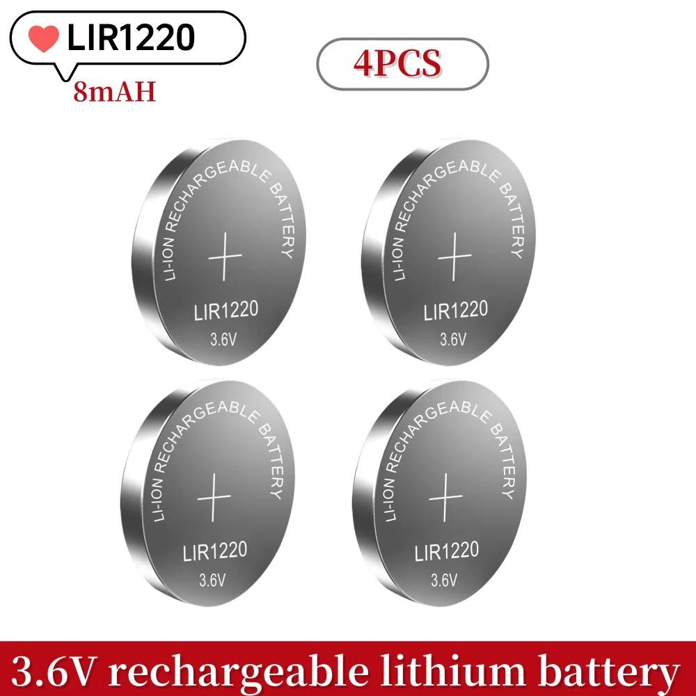 Gute 1-10PCS LIR1220 1220 3,6 V Lithium-Batterien lade Akku austauschbare 3V cr1220: WHITE