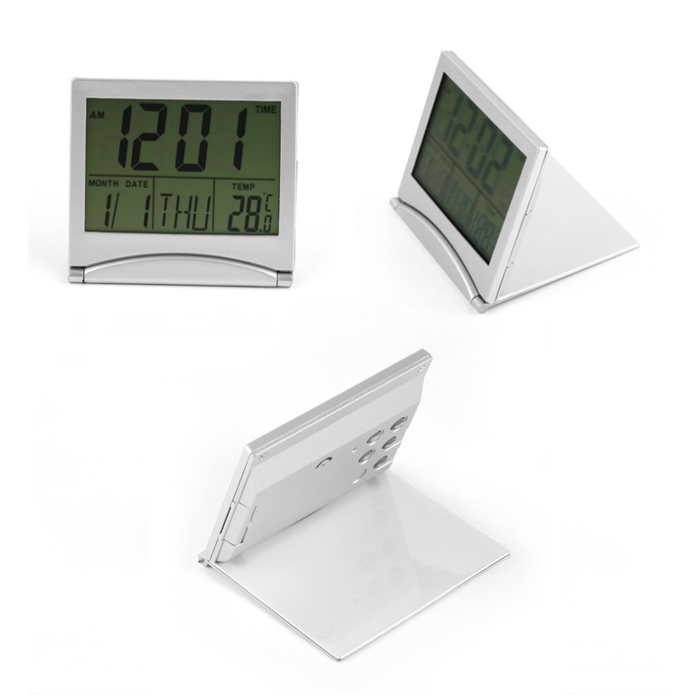1pcs Calendar Alarm Clock Display date time temperature flexible mini Desk Digital LCD Thermometer cover Worldwide Store
