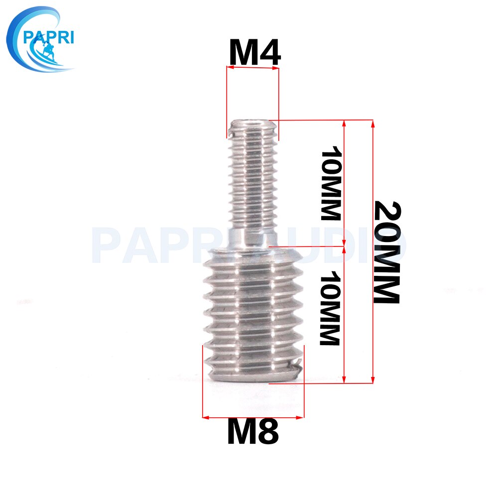 PAPRI 1PCS CNC machining 304 stainless steel reducer conversion screw M10 TO M8 TO M6 M4 Conversion screw CNC machining: M8 to M4