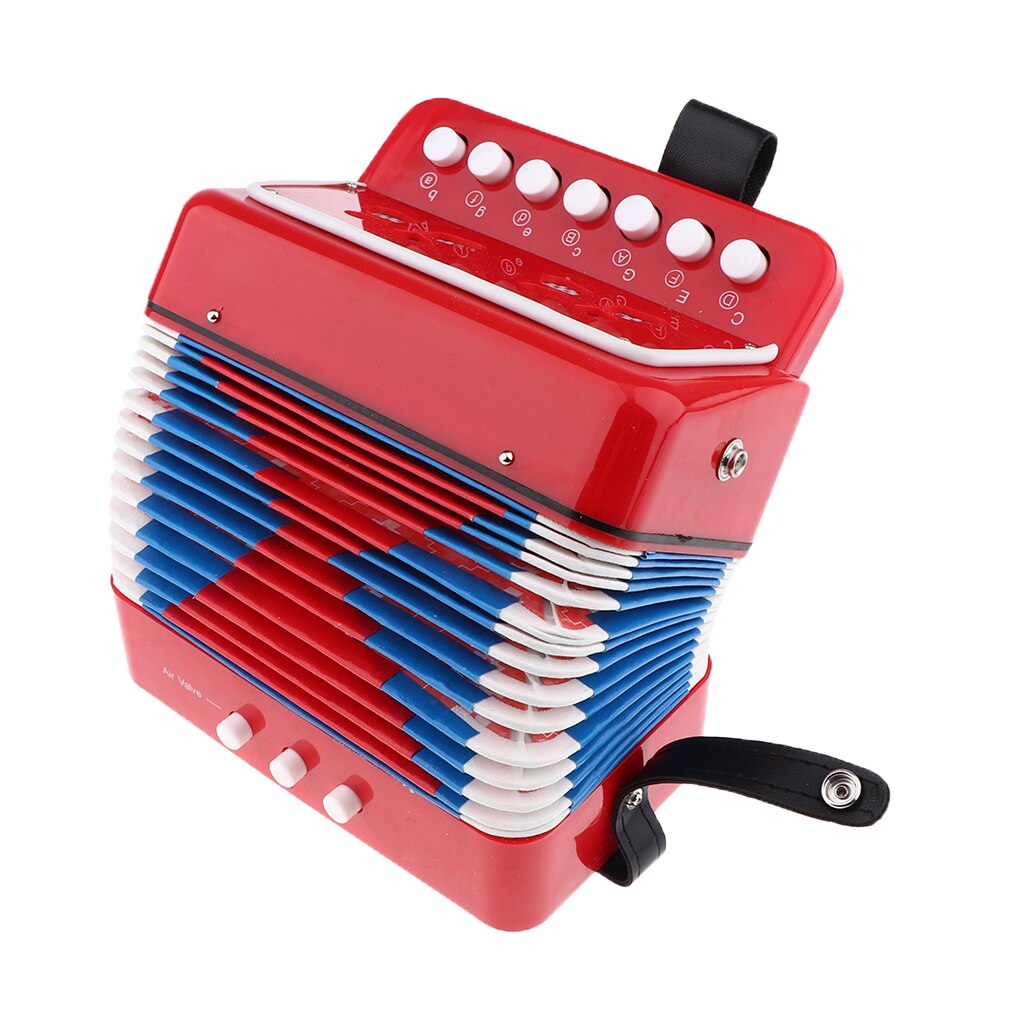 Kinderakkordeon, musikinstrument mit 3 knöpfen, weihnachtsmusik