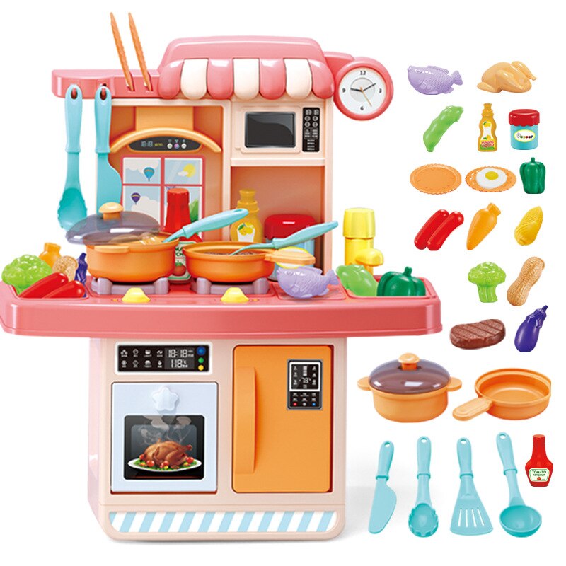 freundlicher Küche Spielzeug Spielen Haus Modell Küche Kochen Koch Licht Enthalten Licht Klang Mädchen'S und JUNGEN