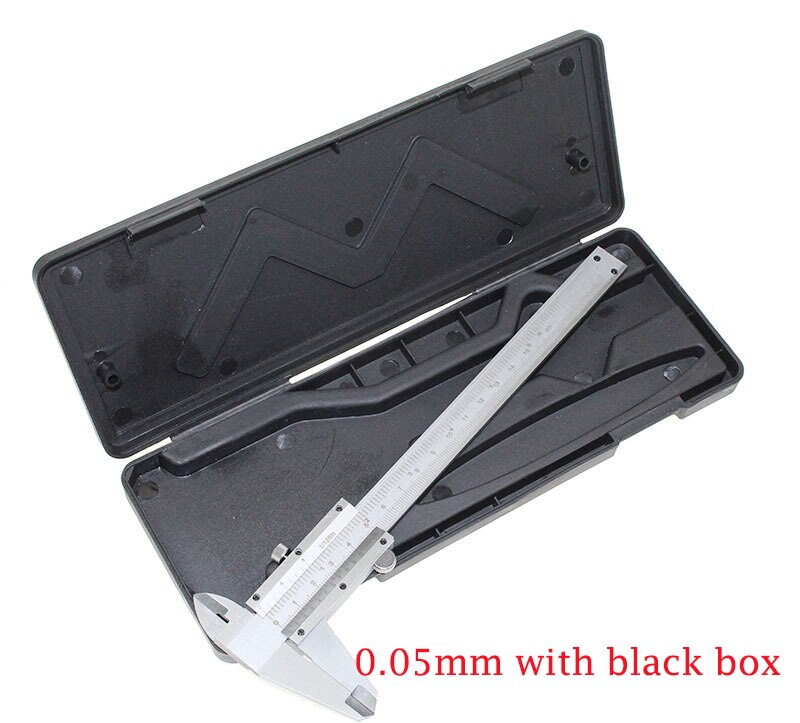 stainless steel vernier caliper 6" 0-150mm vernier caliper micometer gauge with fine-adjustment slider caliper electronic tool: with black box