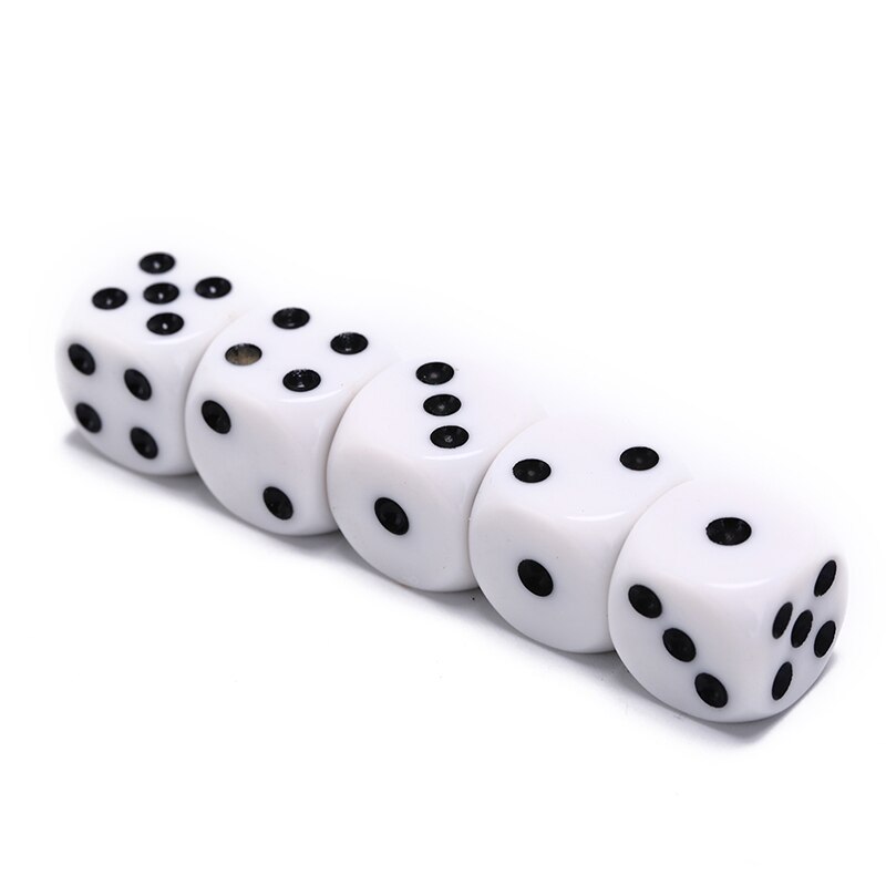 10mm/16mm boire dés acrylique blanc rond coin hexaèdre dés Club Table de fête jeux de jeu RPG jeu de dés 5 pièces/lot