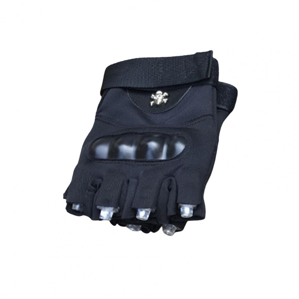 1 par luvas de lanterna led pesca caminhadas acampamento reparação luvas trabalho com 8 leds homens pai ele marido presente natal: Branco