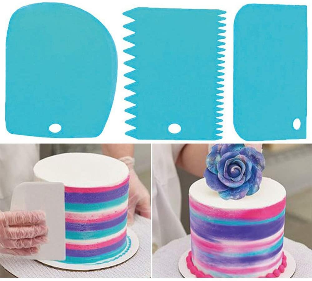 Dough Cake Scraper Bowl Scraper Cake Scraper Plastic Dough Cutter Jagged Edges Scraper Curved Edge Scraper Flat Edge Scraper