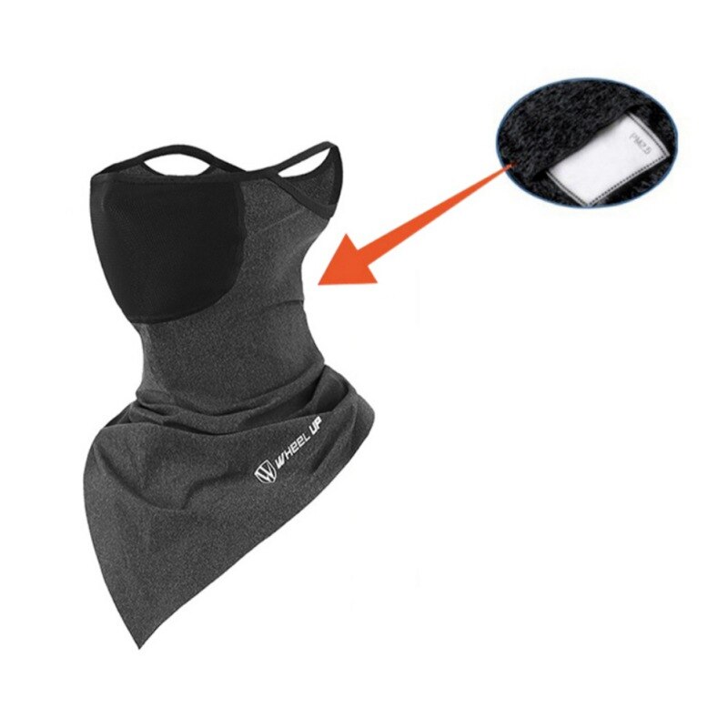 Hjul op halsen gamacher med filter upf 50+  uv sol støv beskyttelse gamacher ansigtsmaske hovedbånd tørklæde cykling vandreture fiskeri: Mørkegrå