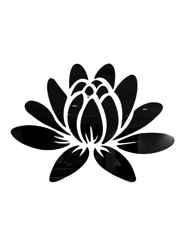 3D Acrylic Mirror Lotus Flower Wall Sticker Wall Decal Modern Stickers Mural Home Bedroom TV Background Decoration