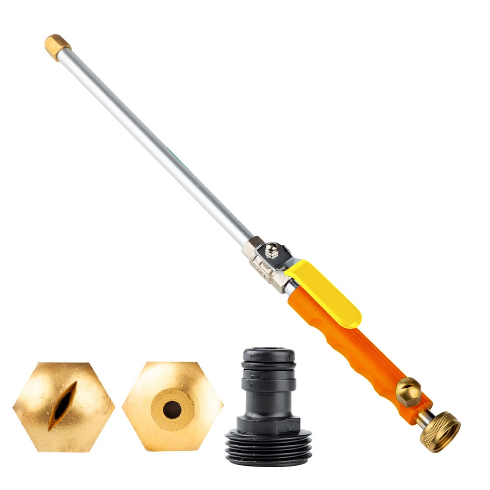 Hogedruk waterpistool 46cm metalen waterpistolen hogedrukreiniger spuit autowasgereedschap tuin waterstraalreiniger: Oranje