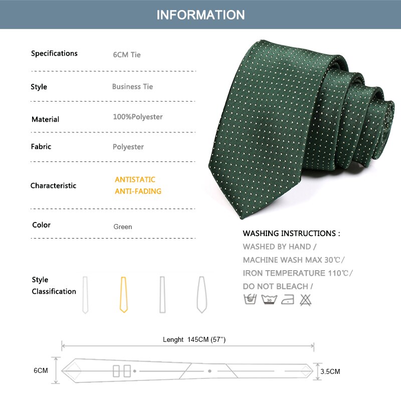 Corbata verde de 6CM para hombre, traje de negocios de , corbata de cuello Formal a la , corbatas delgadas con caja de , novedad de