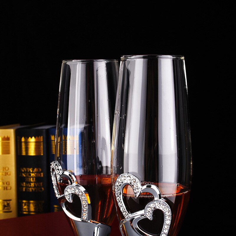 2Pcs 200Ml Crystal Champagne Glas Decoratie Huishoudelijke Artikelen Beker Bruiloft Glas Wijn Paar Whiskey Glas Wijn Tumbler