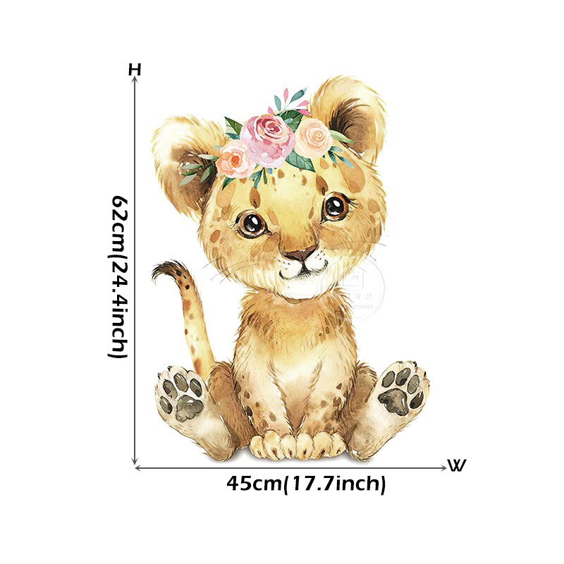 Brup Aquarel Tropische Bos Dier Muurstickers Kinderkamer Muurstickers Voor Kinderkamer Decoratieve Sticker Diy Muurstickers: leopard