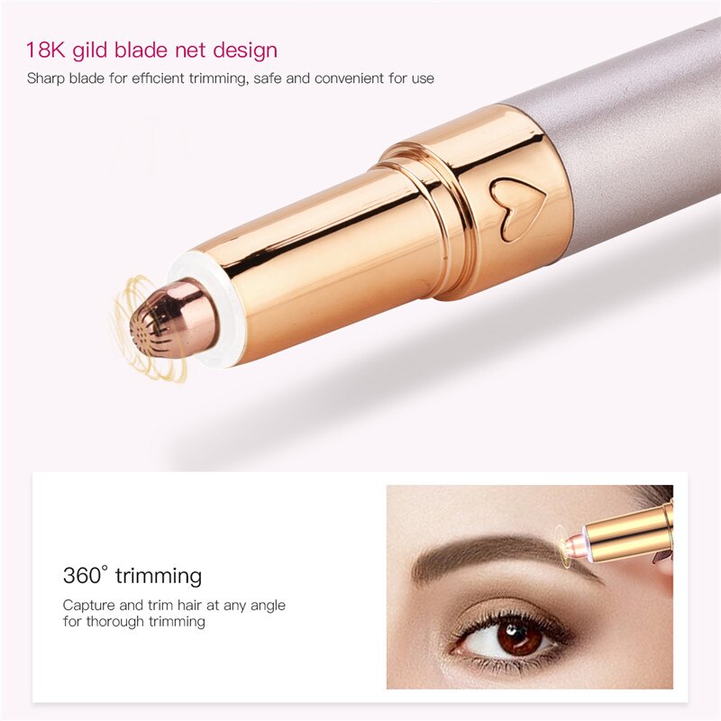 CkeyiN Wenkbrauwpotlood Trimmer Make Pijnloos Eye Brow Epilator Mini Scheerapparaat Scheerapparaten Draagbare Facial Hair Remover Vrouwen depilator