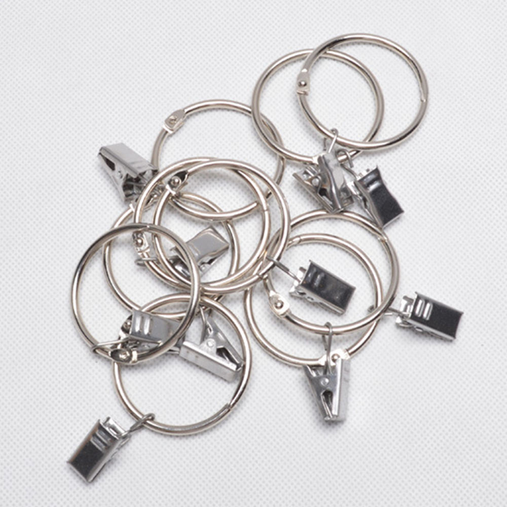24pcs Metal Snap Ring Curtain Buckle Simple with Opening Multifunction Hooks Hanger Racks Household Supplies