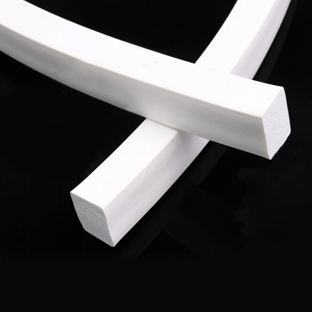 Silicone Rubber Foamed Sponge Strip Square Sealed Gasket Waterproof Bars White 1Meter