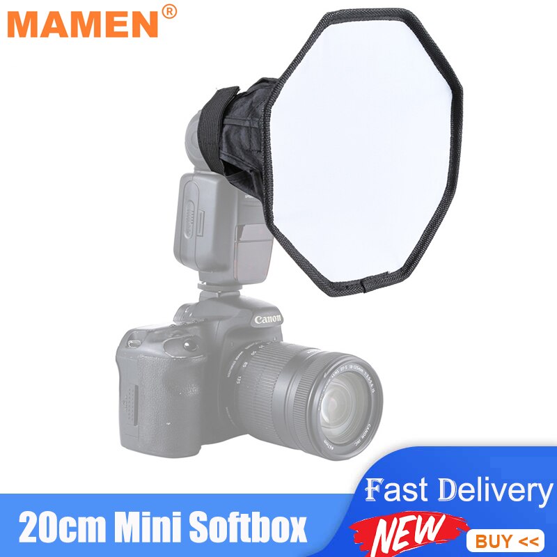MAMEN 20cm Foldable Octagonal Diffuser Studio Softbox for Canon Nikon Sony Camera Flash Light Diffuser Photography Accessory
