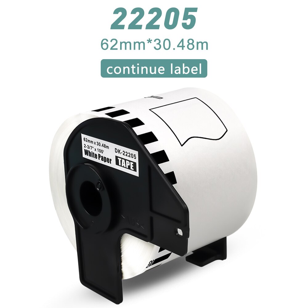 Thermal Label Printer Paper Label Roll DK 22205 22210 11208 11209 11201 DK11202 DK11204 Compatible Brother Labeller QL500 QL570: 22205
