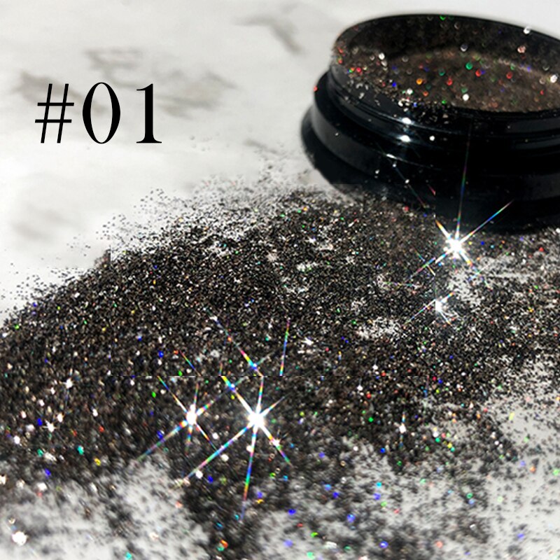 Clorful Opal Jelly lentejuelas brillo de uñas copos oro plata Holographics polvo brillante polvo arte uñas decoración DIY manicura: 9