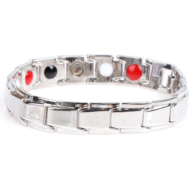 Magnetiskt armband anti-snarkning sjukvård anti snark armbandsur sömn snarkning: Silver-