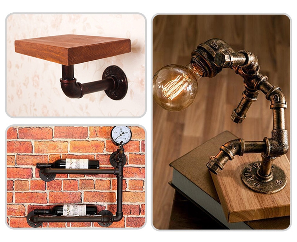 10pcs Iron Pipe Fittings Wall Mount Floor Antique DN15 Flange Piece Hardware Tool cast iron flanges gietijzeren buisleidingen