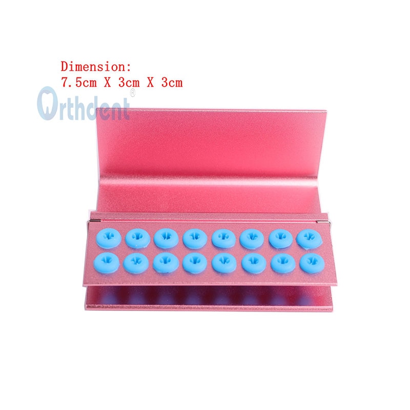 16 Holes Dental Bur Block Holder Holds Disinfection Autoclave Sterilizer Box Stand With Silicone Rings Fit For FG RA CA Burs