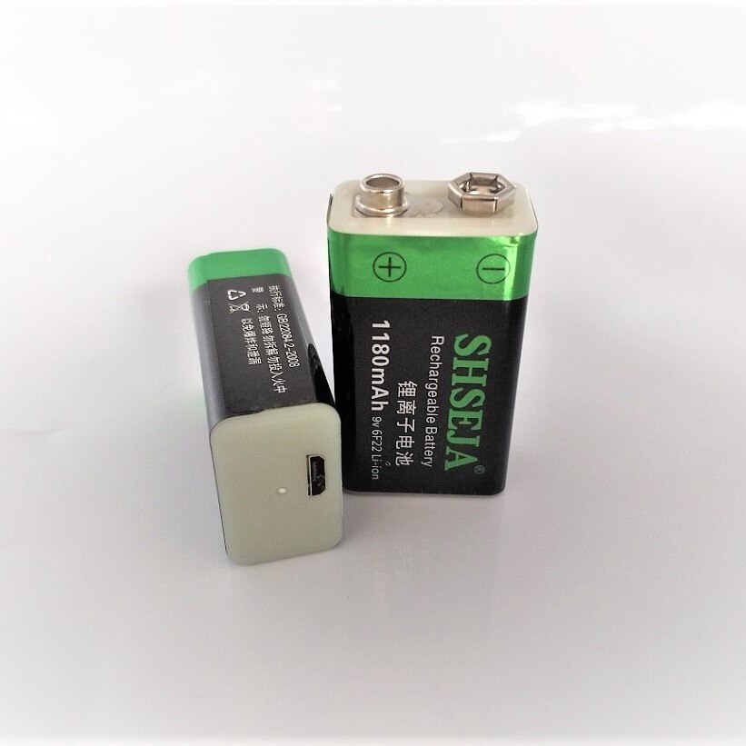 Large capacity 9V 1180mAh lithium ion battery 6F22 USB rechargeable battery keyboard rechargeable battery