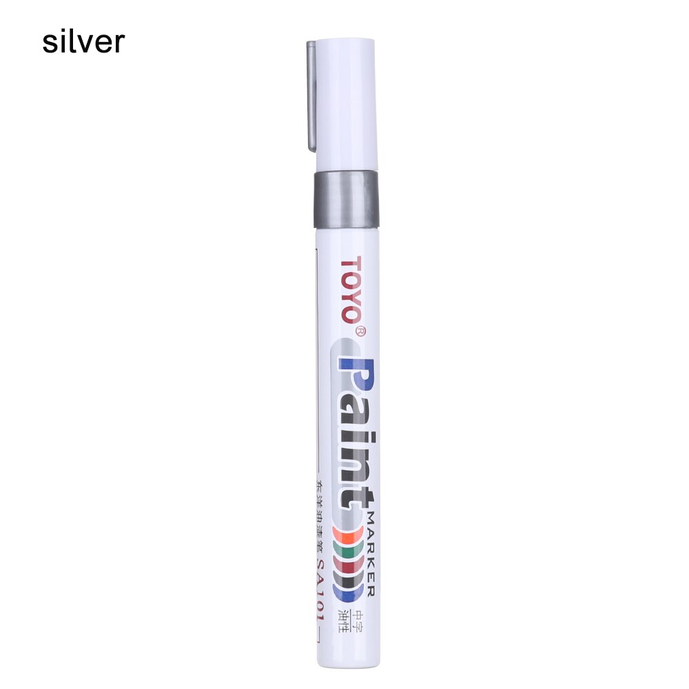 1PC Car Tyre Tire Permanent Paint Marker Pens Oily Markers Scratch Repair Multifunction Applicator Tool Touch Up Pen: silver