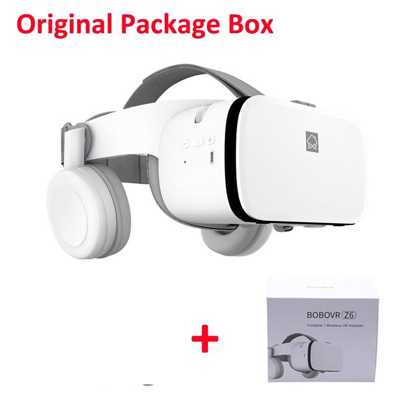Bobo vr  z6 bluetooth 3d briller virtual reality box google pap stereo mikrofon headset hjelm til 4.7-6.2 " smartphone+joystick: Vr med æske