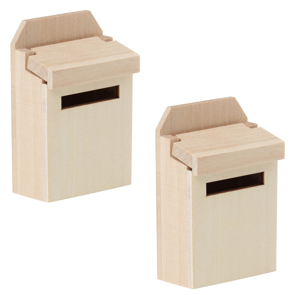 2pcs Mini House Mailbox Decorative Mailbox Model Doll House Decorations