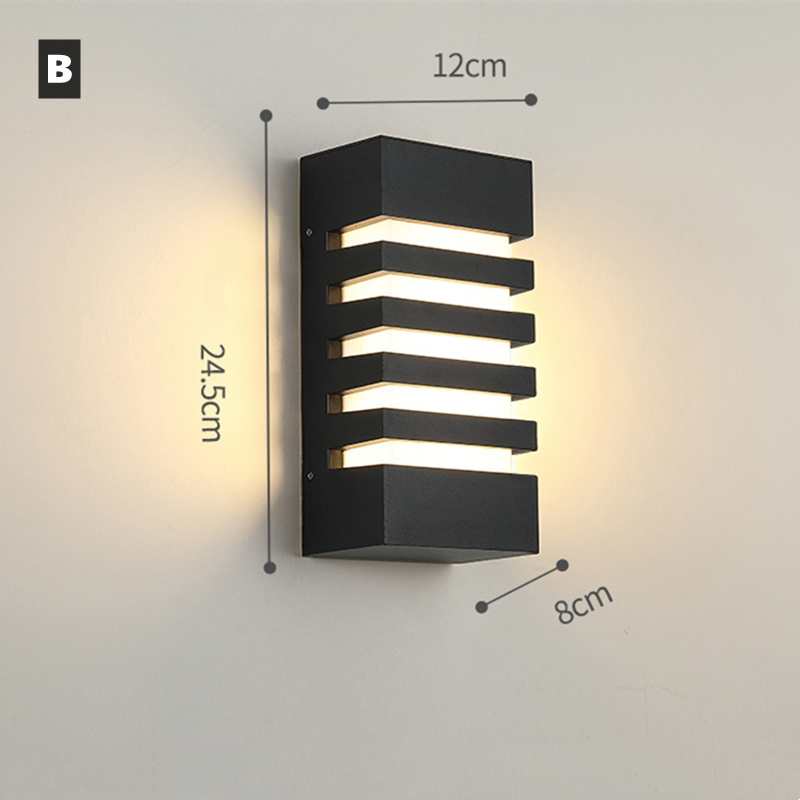 Lampada da parete a portato per esterni E27 IP65 lampada da portico da giardino in alluminio impermeabile 110V 220V apparecchio di illuminazione stradale applique per esterni: Bianco freddo / 6w