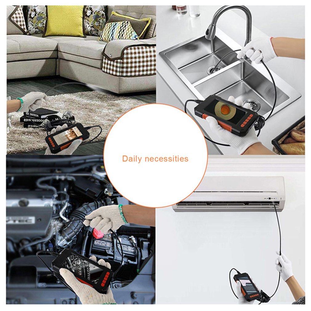 Mini Waterproof Cable Inspection HD1080P Camera 8MM USB Endoscope Borescope 8 Led Lights 4.3 Screen 2/5/10M Options