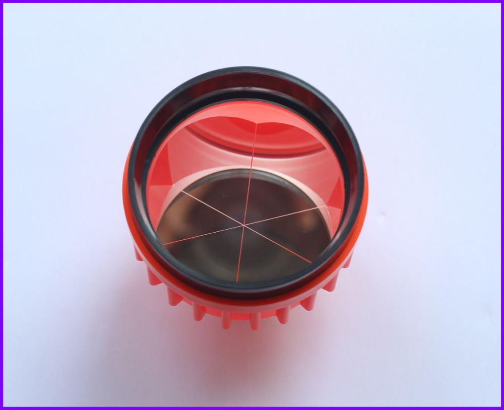 Prisma circular de color rojo para la serie de estación total