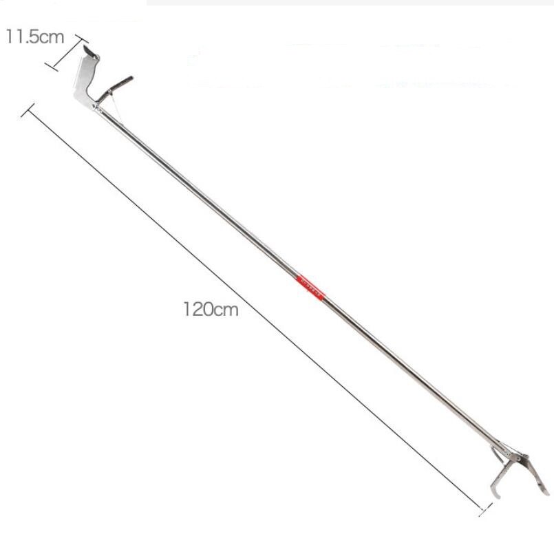 1.2m sammenleggbare slangetang pinne reptil fangst grabber folding bred kjeve slange tang rustfritt stål slange kontroll verktøy