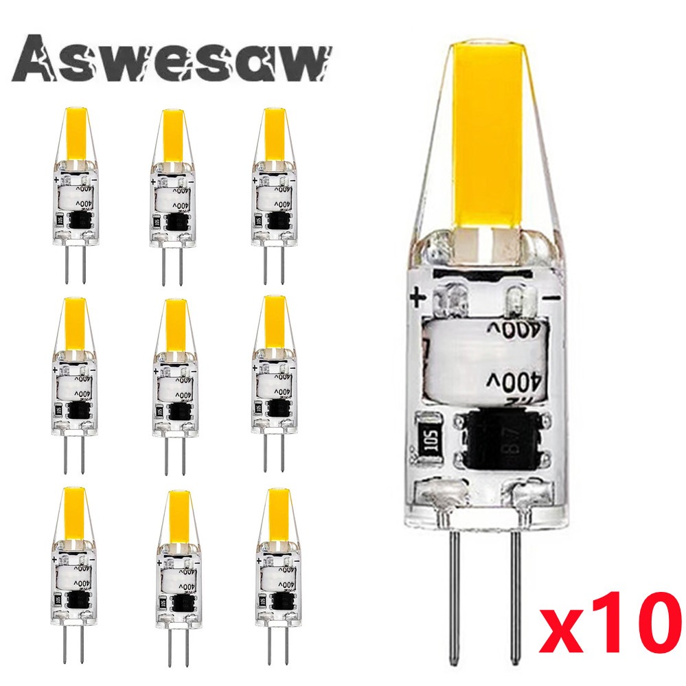10 Stück super helle g4 LED Cob Lampe 6W Glühbirne AC DC 12V 220V Kerzenlichter ersetzen 30W 40W Halogen für Kronleuchter Scheinwerfer