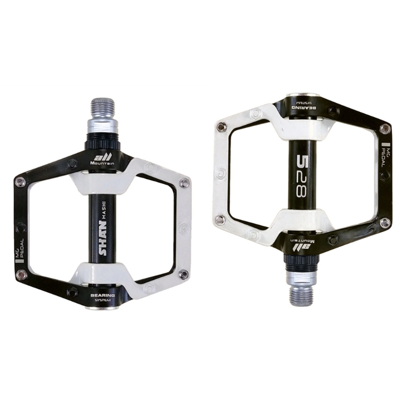 1 Paar Straße Mountainbike Ultraleicht Anti-Unterhose Flache Pedale Plattform Aluminium Legierung CNC Lagerbier Pedal für MTB Fahrrad: Weiß