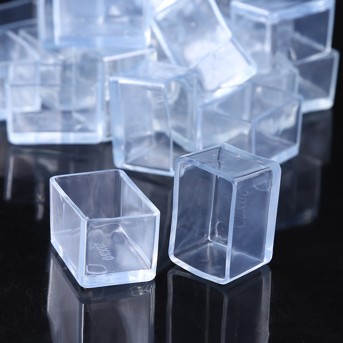 24 Clear Rubber Feet Cups Table Chair Leg Protect Covers Tips Anti Slip Furniture Legs End Cap Plugs Home Office Floor Protector