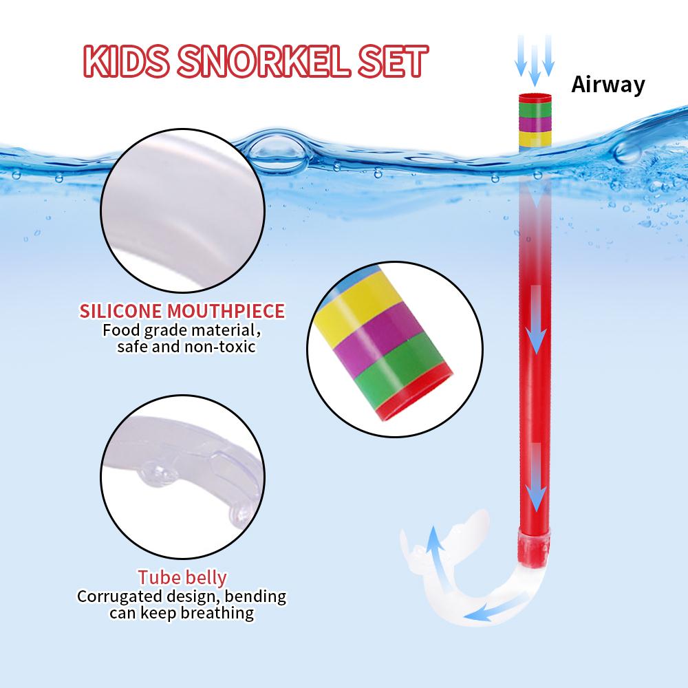 Snorkeling Set Swimming Diving Flippers Snorkel Equipment Scuba Goggles