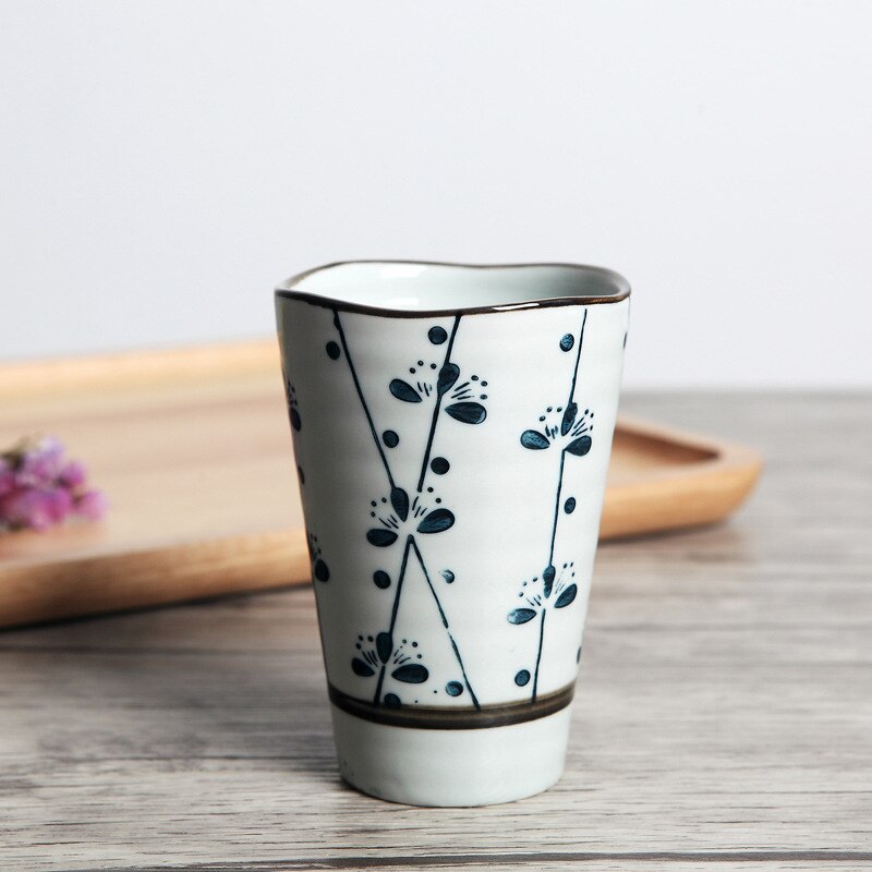 Nimitime japansk keramikkopp handmålad blommig tekopp kaffekopp ölmuggset: 04