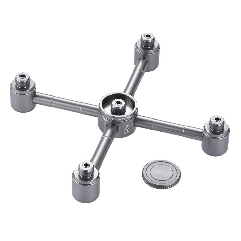 Utomhus camping spis adapter en-tre utgångar aluminiumlegering lufttank 3/4/5 konvertering huvud läger ugn konverter kontakt