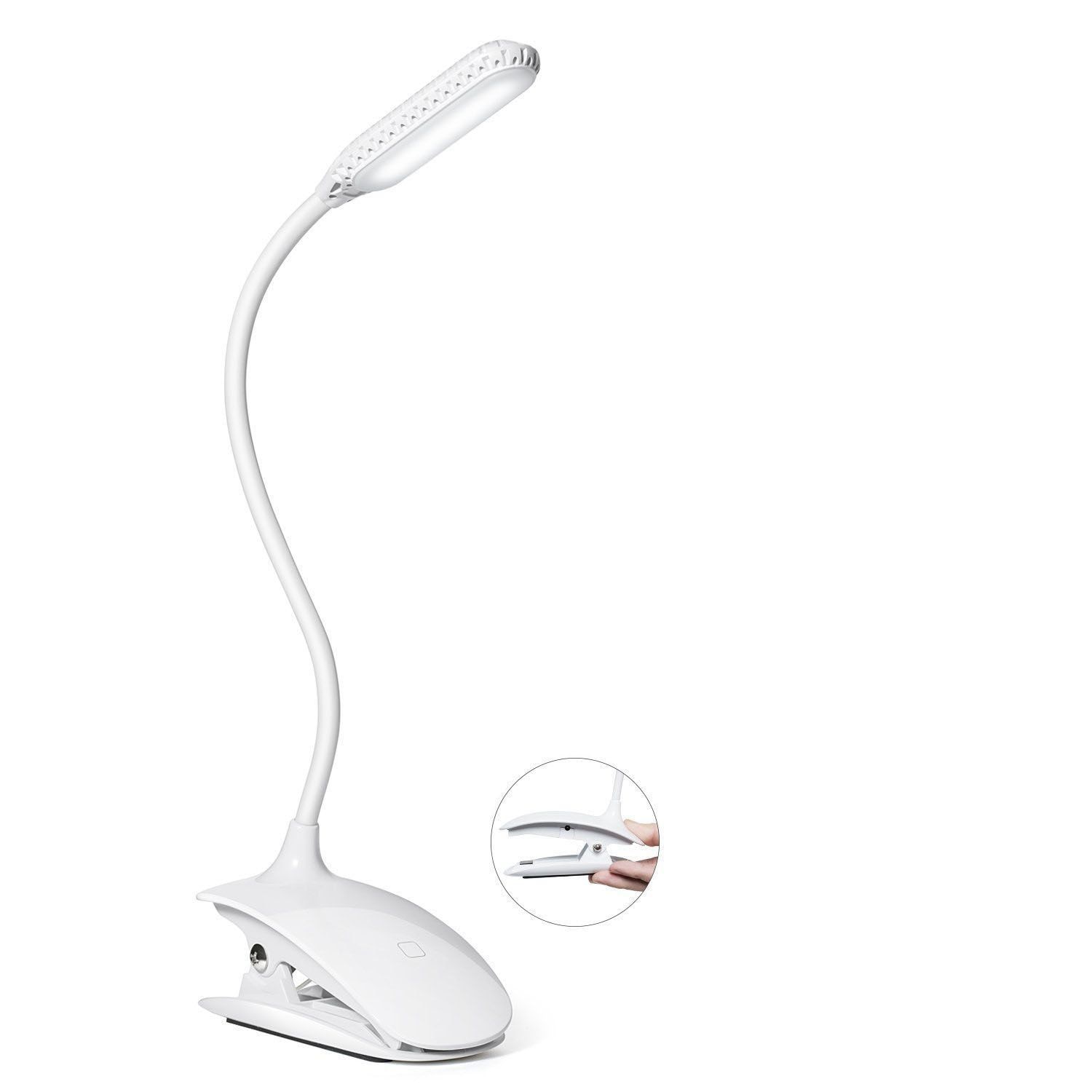 LED Clip Leeslamp Daglicht 12 Leds Leeslamp-3 Helderheid USB Oplaadbare Touch-Schakelaar Nachtkastje Boek Licht